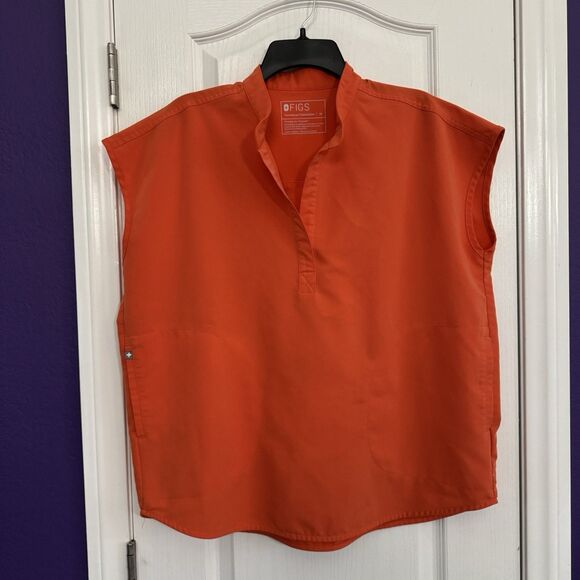 FIGS Rafaela Oversized Scrub Top WXXSW1003 Sunset Orange Size Medium NWOT - Picture 10 of 10